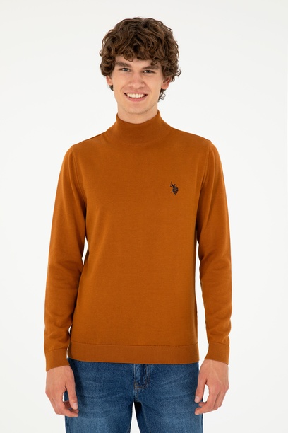 Erkek Slim Fit Yarım Boğazlı Coconut Basic Kazak