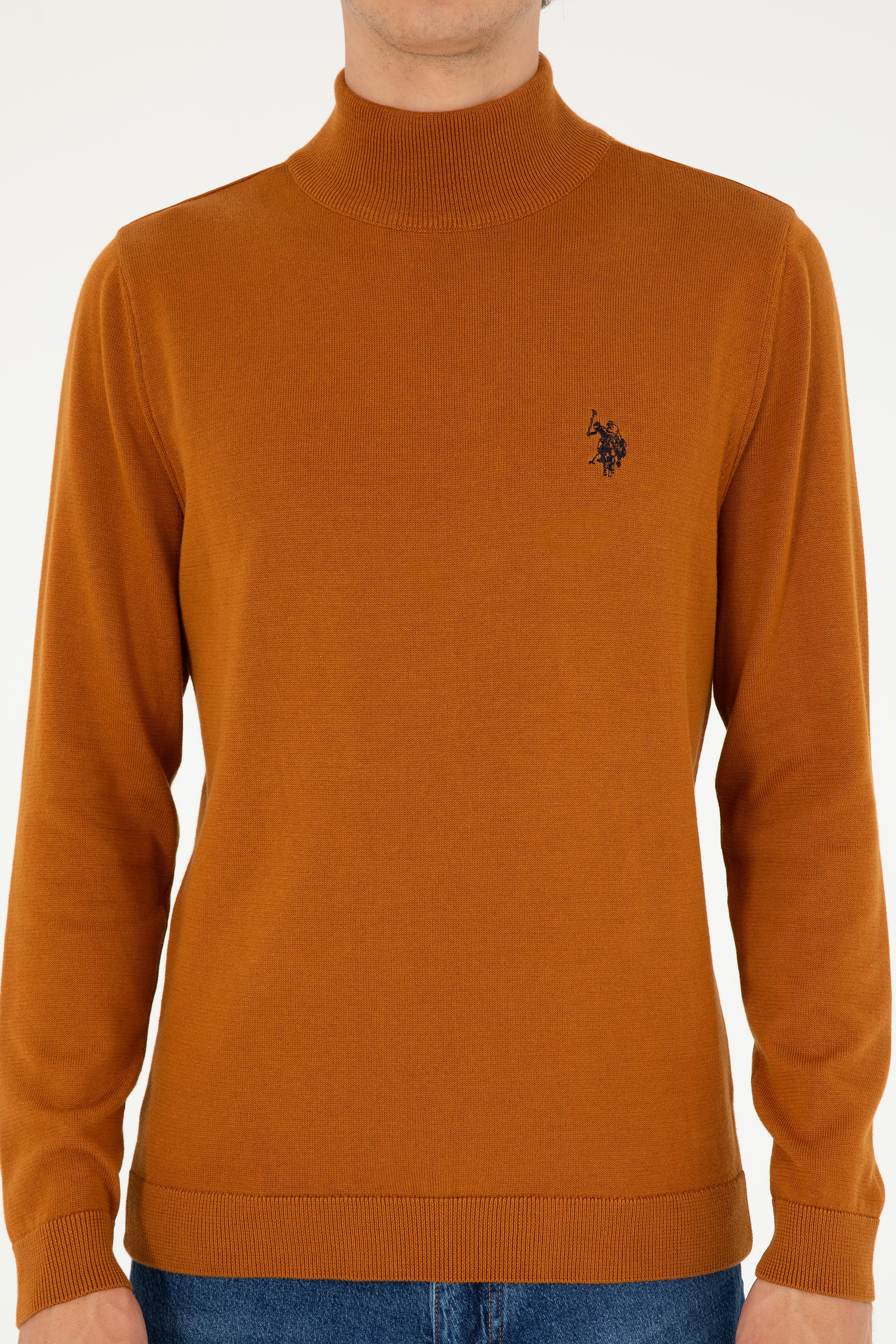 Erkek Slim Fit Yarım Boğazlı Coconut Basic Kazak - Image 6