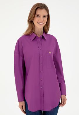 Kadın Menekşe Uzun Kollu Tunik Gömlek - 50297115019