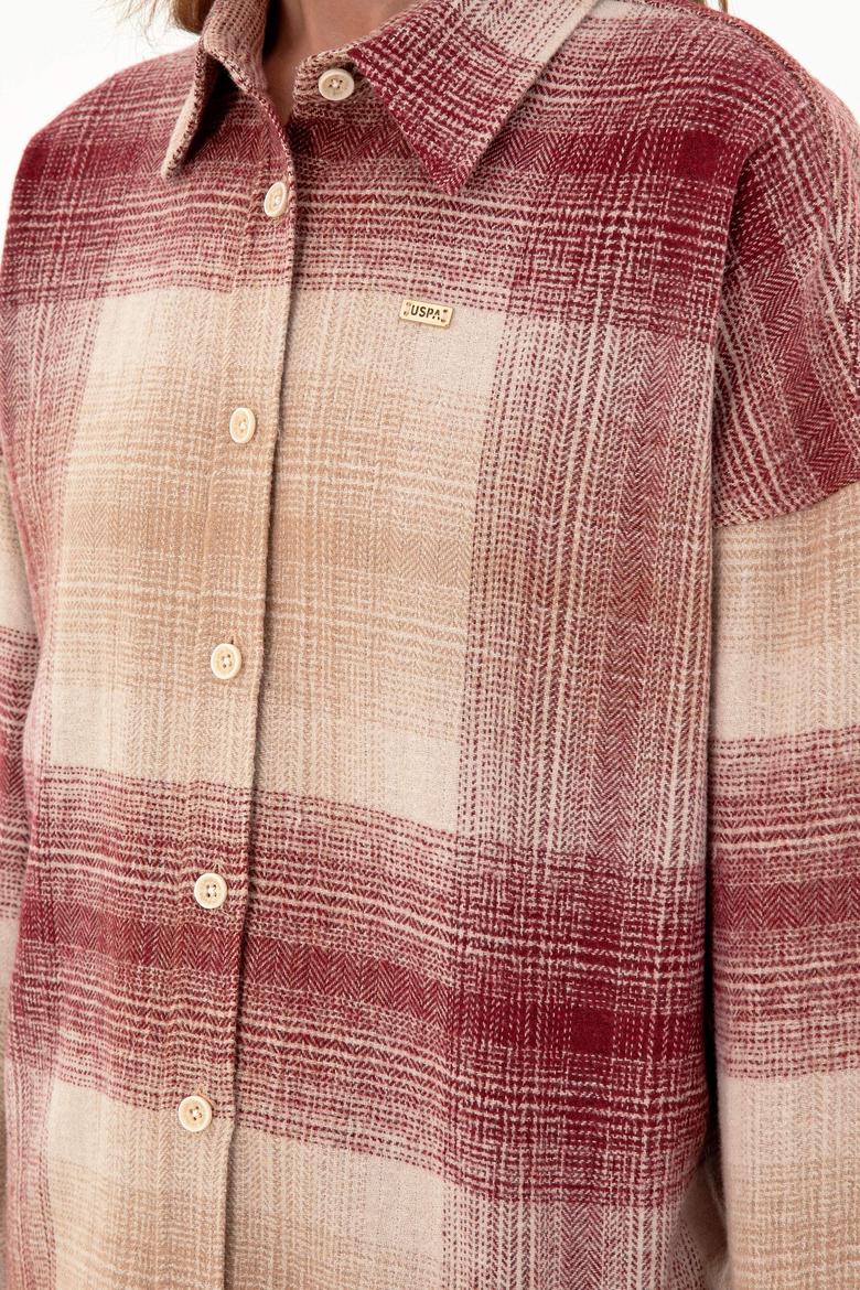 Kadın Vişne Uzun Kollu Gömlek - 50297439027