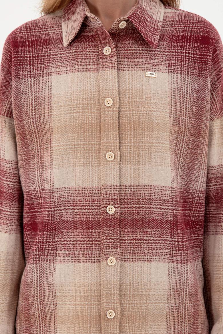 Kadın Vişne Uzun Kollu Gömlek - 50297439027