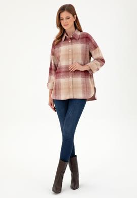Kadın Vişne Uzun Kollu Gömlek - 50297439027
