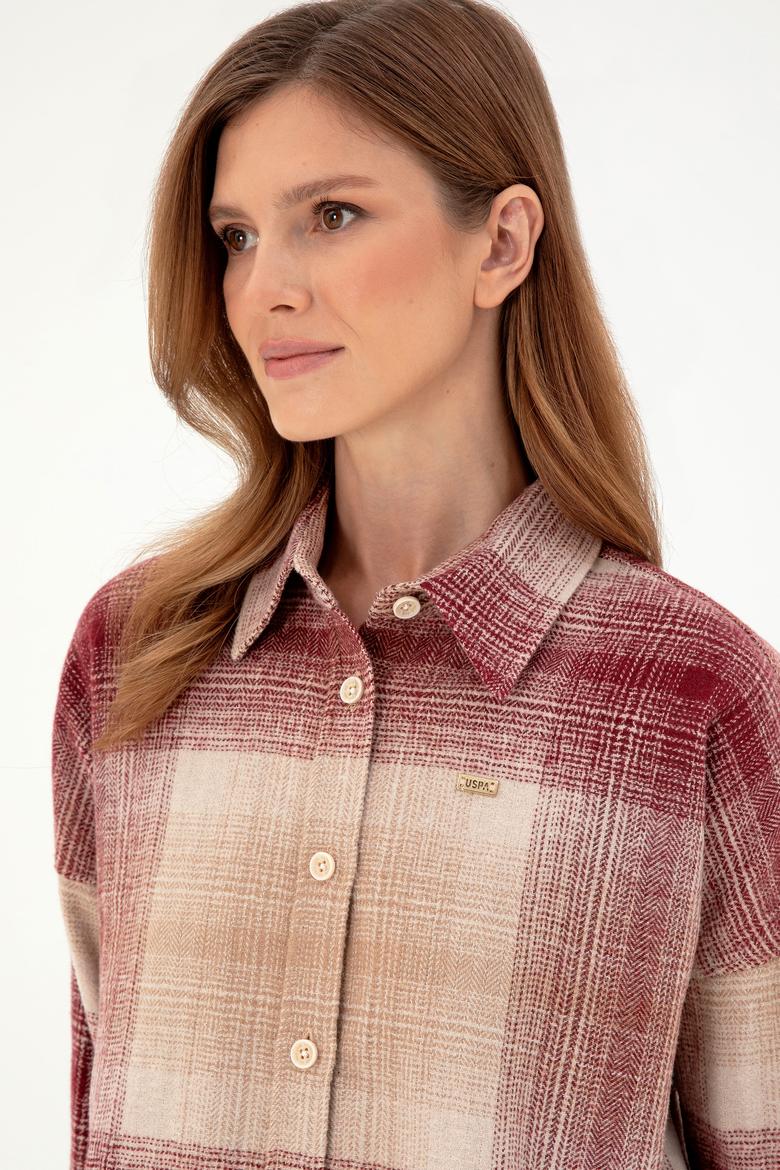 Kadın Vişne Uzun Kollu Gömlek - 50297439027