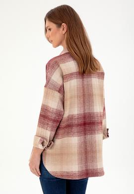 Kadın Vişne Uzun Kollu Gömlek - 50297439027