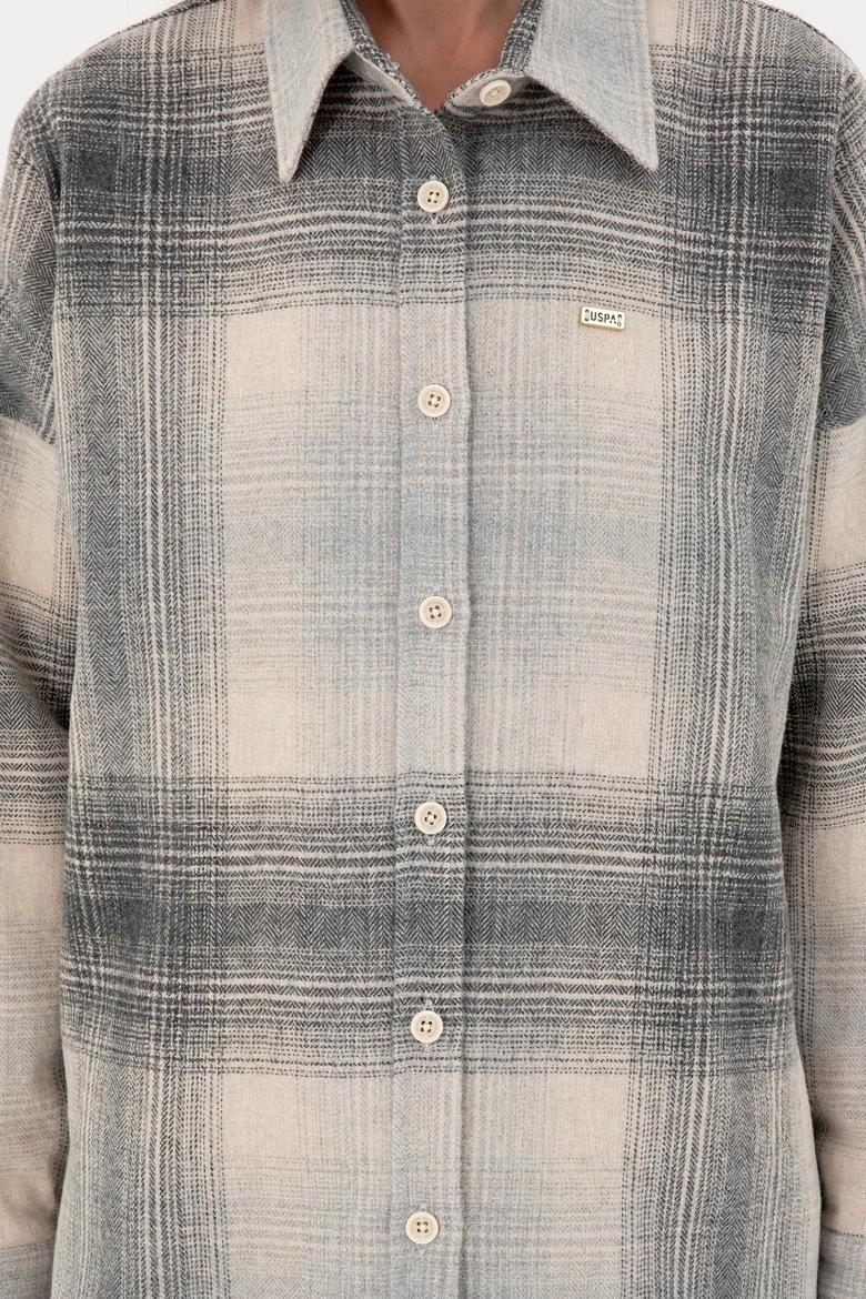 Kadın Gri Uzun Kollu Gömlek - 50297439014