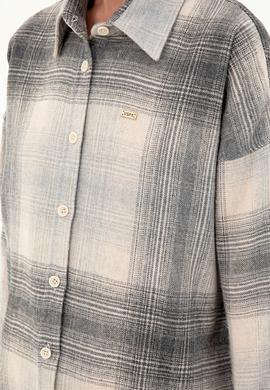 Kadın Gri Uzun Kollu Gömlek - 50297439014