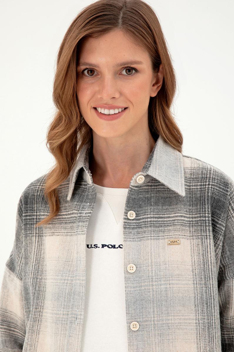 Kadın Gri Uzun Kollu Gömlek