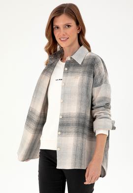Kadın Gri Uzun Kollu Gömlek - 50297439014