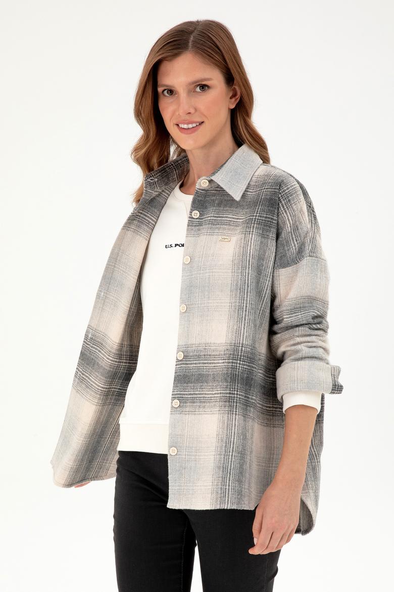 Kadın Gri Uzun Kollu Gömlek