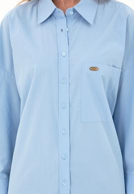 Kadın Açık Mavi Uzun Kollu Tunik Gömlek - 50297115004