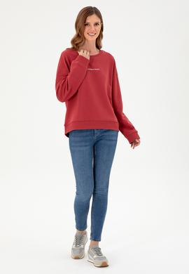 Kadın Vişne Bisiklet Yaka Sweatshirt - 50296945005
