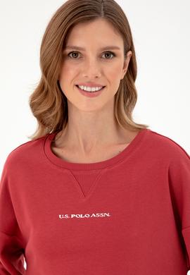 Kadın Vişne Bisiklet Yaka Sweatshirt - 50296945005