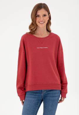 Kadın Vişne Bisiklet Yaka Sweatshirt - 50296945005