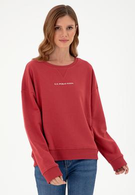 Kadın Vişne Bisiklet Yaka Sweatshirt - 50296945005