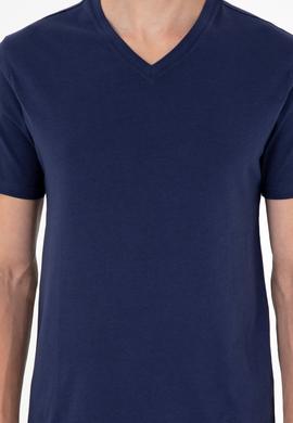 Erkek Lacivert Basic Tişört - 50284632054