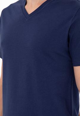 Erkek Lacivert Basic Tişört - 50284632054