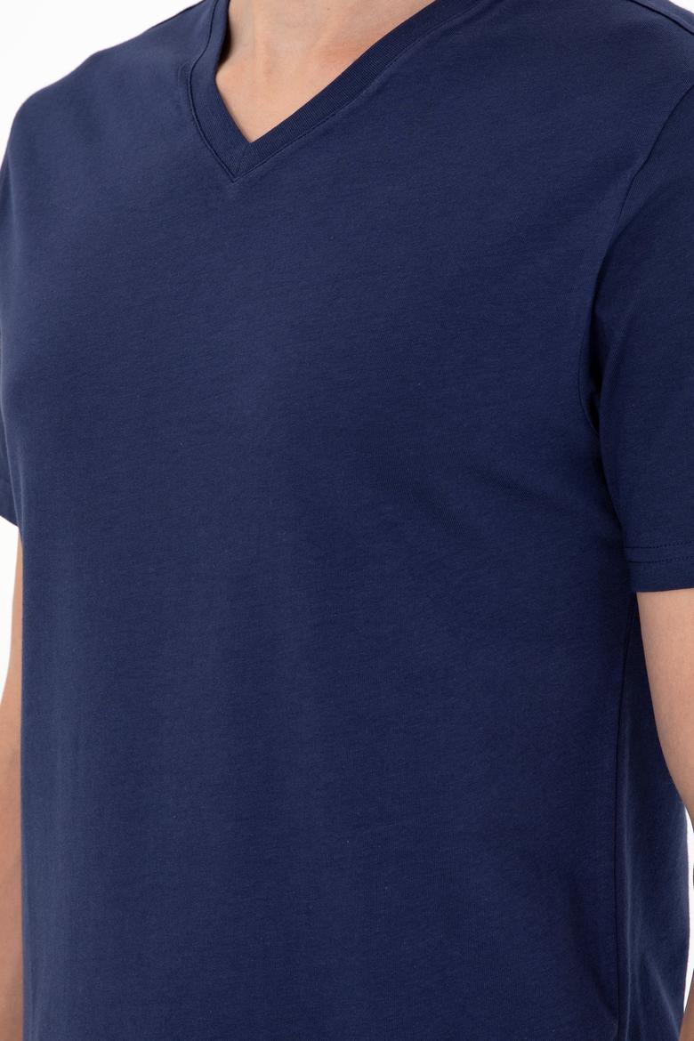 Erkek Lacivert Basic Tişört - 50284632054