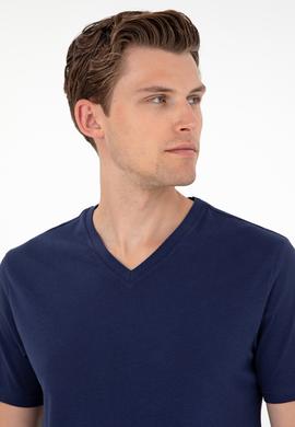 Erkek Lacivert Basic Tişört - 50284632054