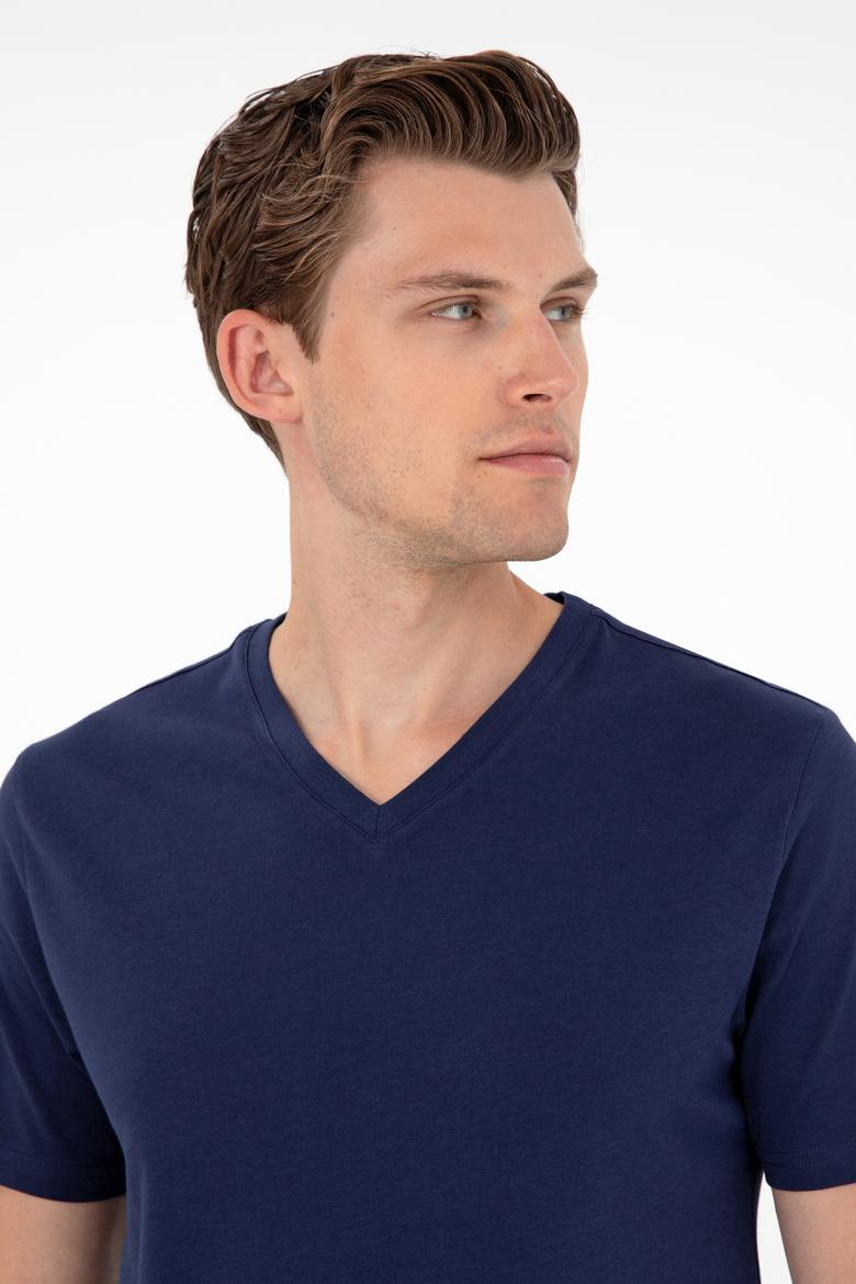 Erkek Lacivert Basic Tişört - 50284632054