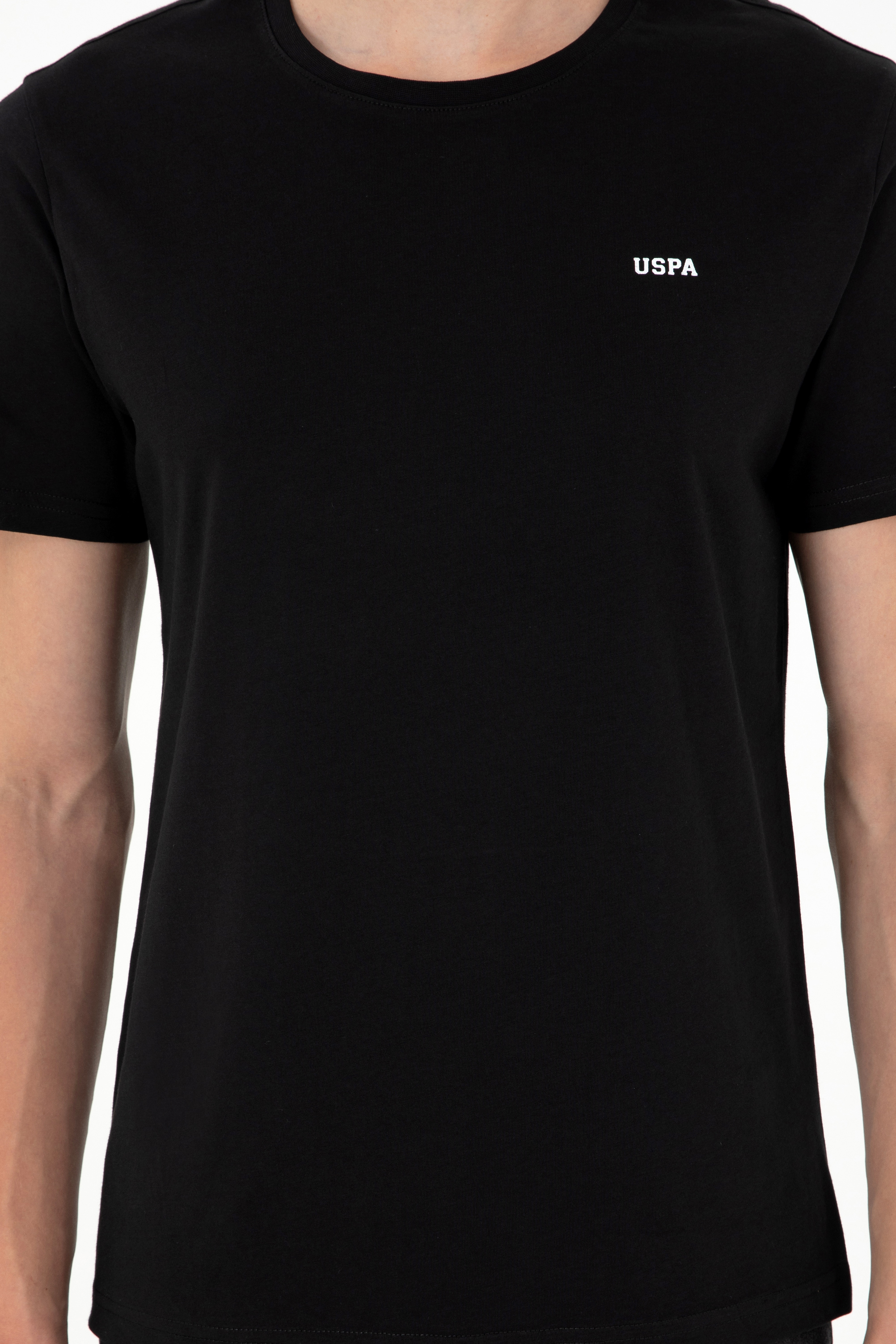 Erkek Regular Fit Bisiklet Yaka Siyah Basic Tişört - Image 6