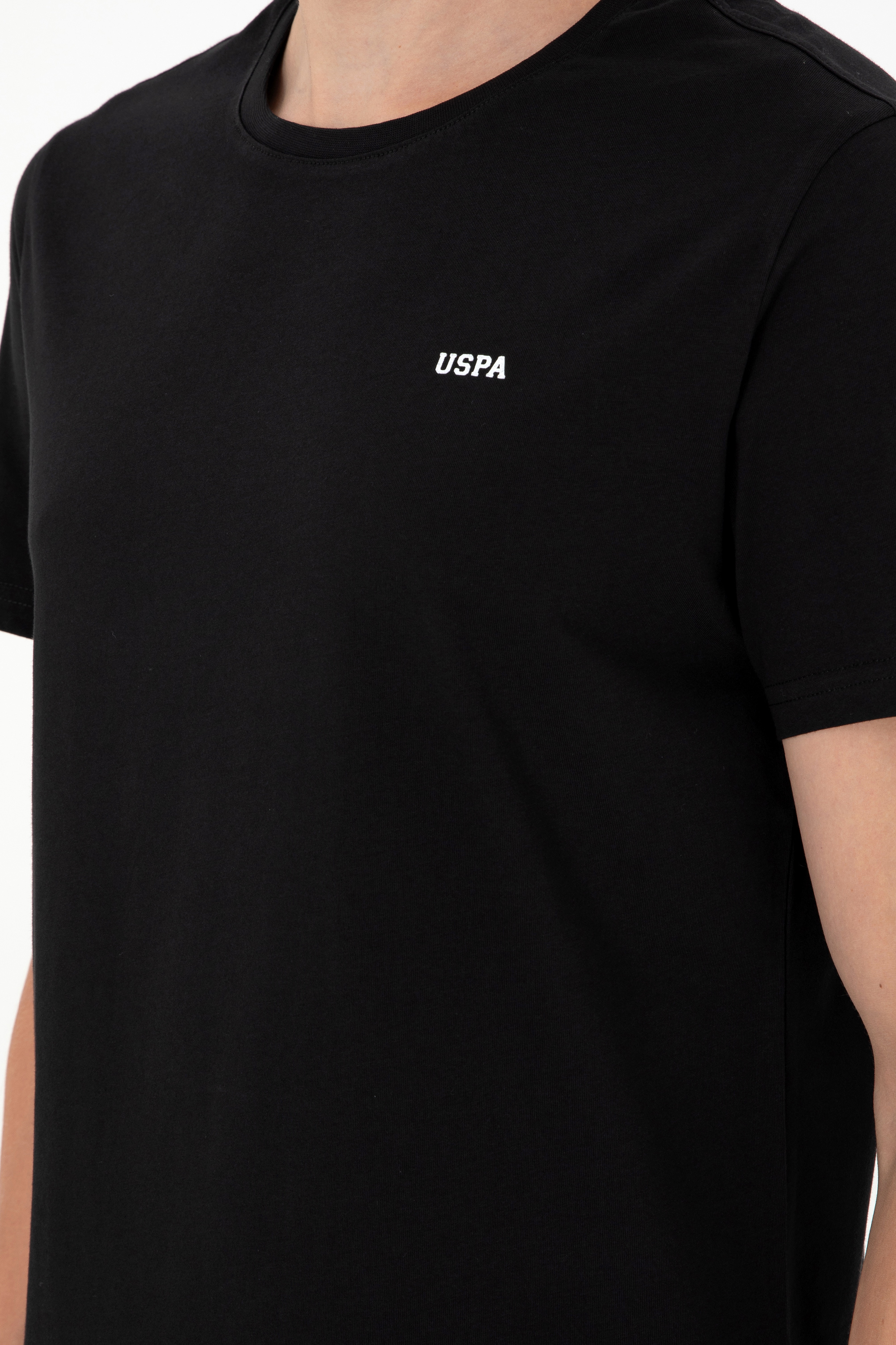 Erkek Regular Fit Bisiklet Yaka Siyah Basic Tişört - Image 7