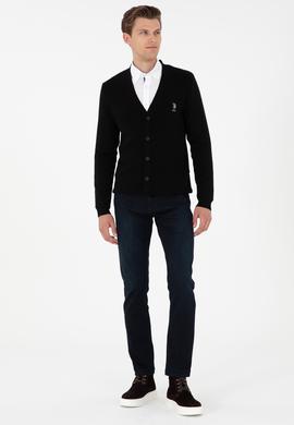 Erkek Siyah Basic Triko Hırka - 50268936016