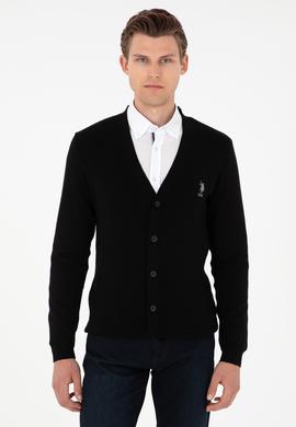 Erkek Siyah Basic Triko Hırka - 50268936016