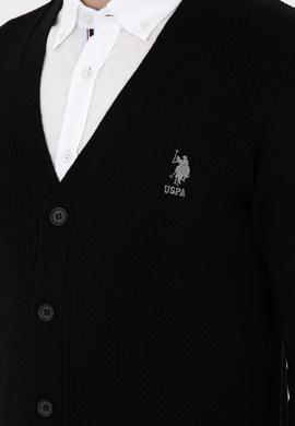 Erkek Siyah Basic Triko Hırka - 50268936016