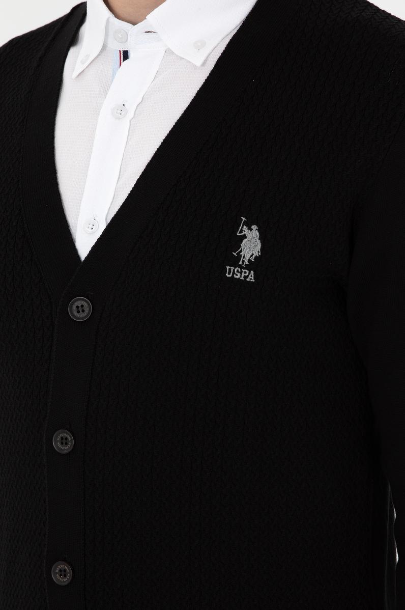 Erkek Siyah Basic Triko Hırka