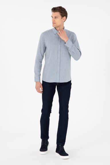 Erkek Mavi Slim Fit Jean Pantolon