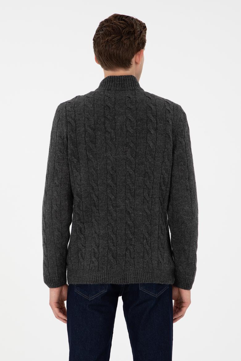 Erkek Antrasit Melanj Kazak - 50293140017