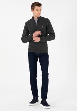 Erkek Antrasit Melanj Kazak - 50293140017