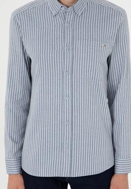 Erkek Açık Mavi Uzun Kollu Gömlek - 50292316012