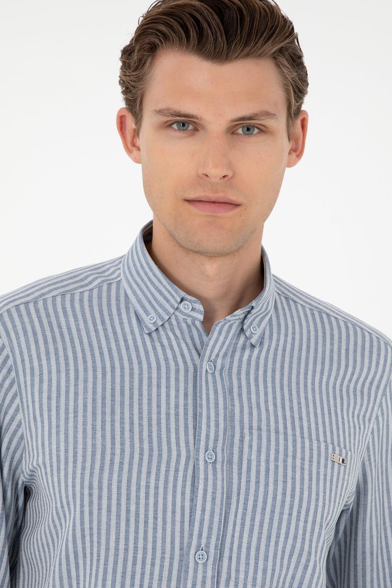 Erkek Açık Mavi Uzun Kollu Gömlek - 50292316012