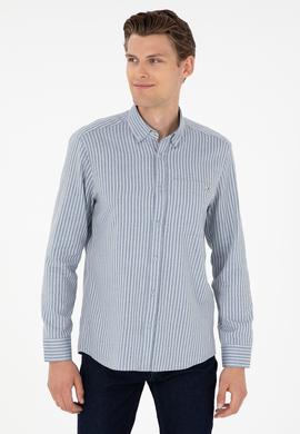 Erkek Açık Mavi Uzun Kollu Gömlek - 50292316012