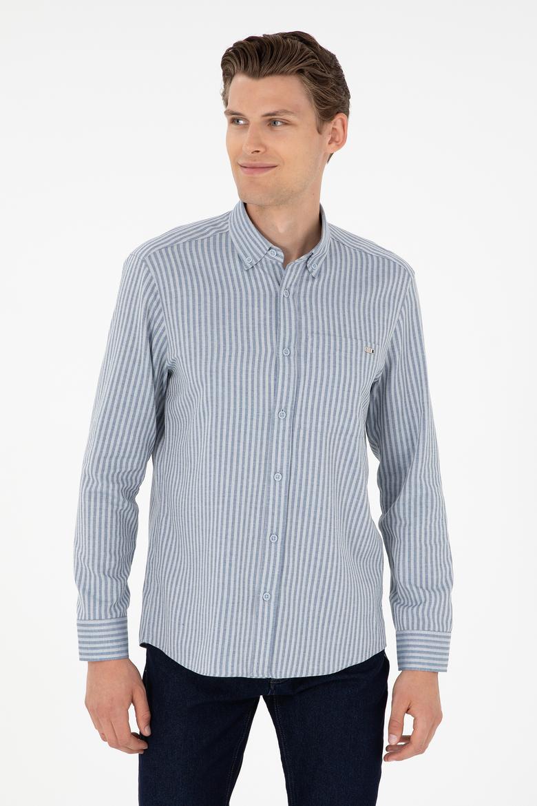 Erkek Açık Mavi Uzun Kollu Gömlek