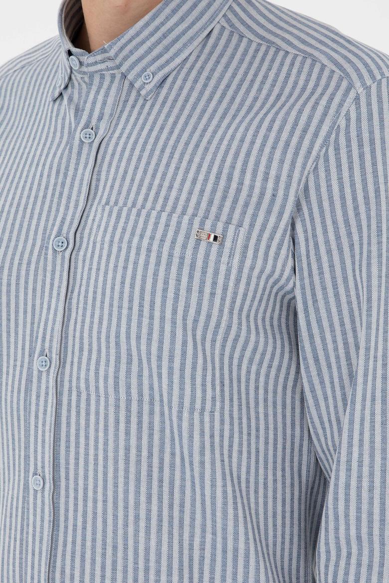 Erkek Açık Mavi Uzun Kollu Gömlek - 50292316012