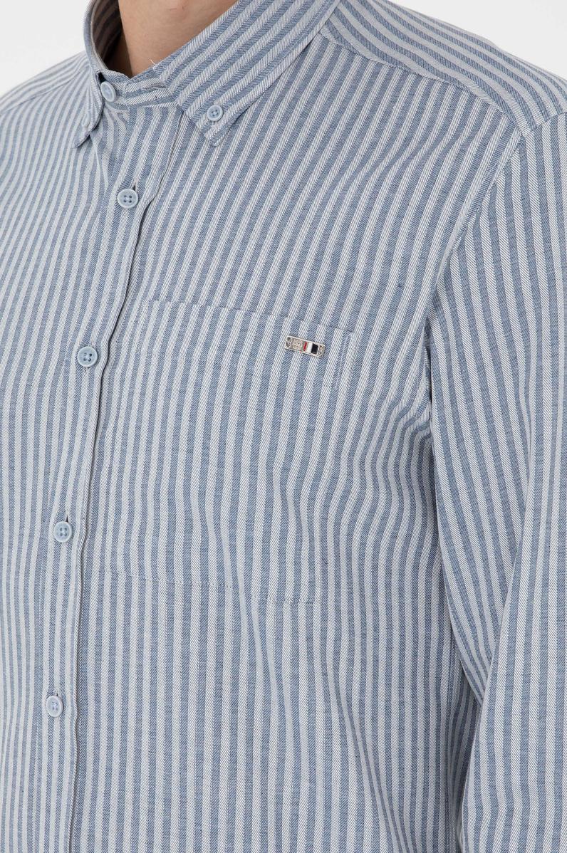 Erkek Açık Mavi Uzun Kollu Gömlek