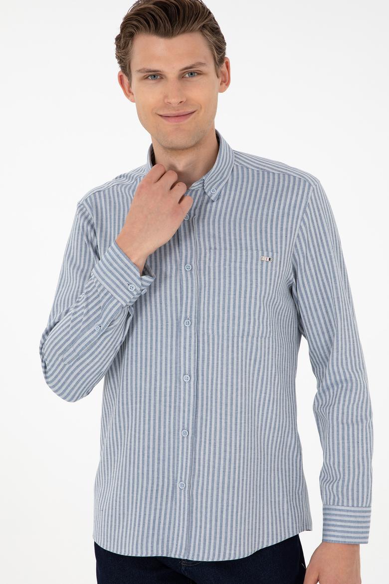 Erkek Açık Mavi Uzun Kollu Gömlek - 50292316012