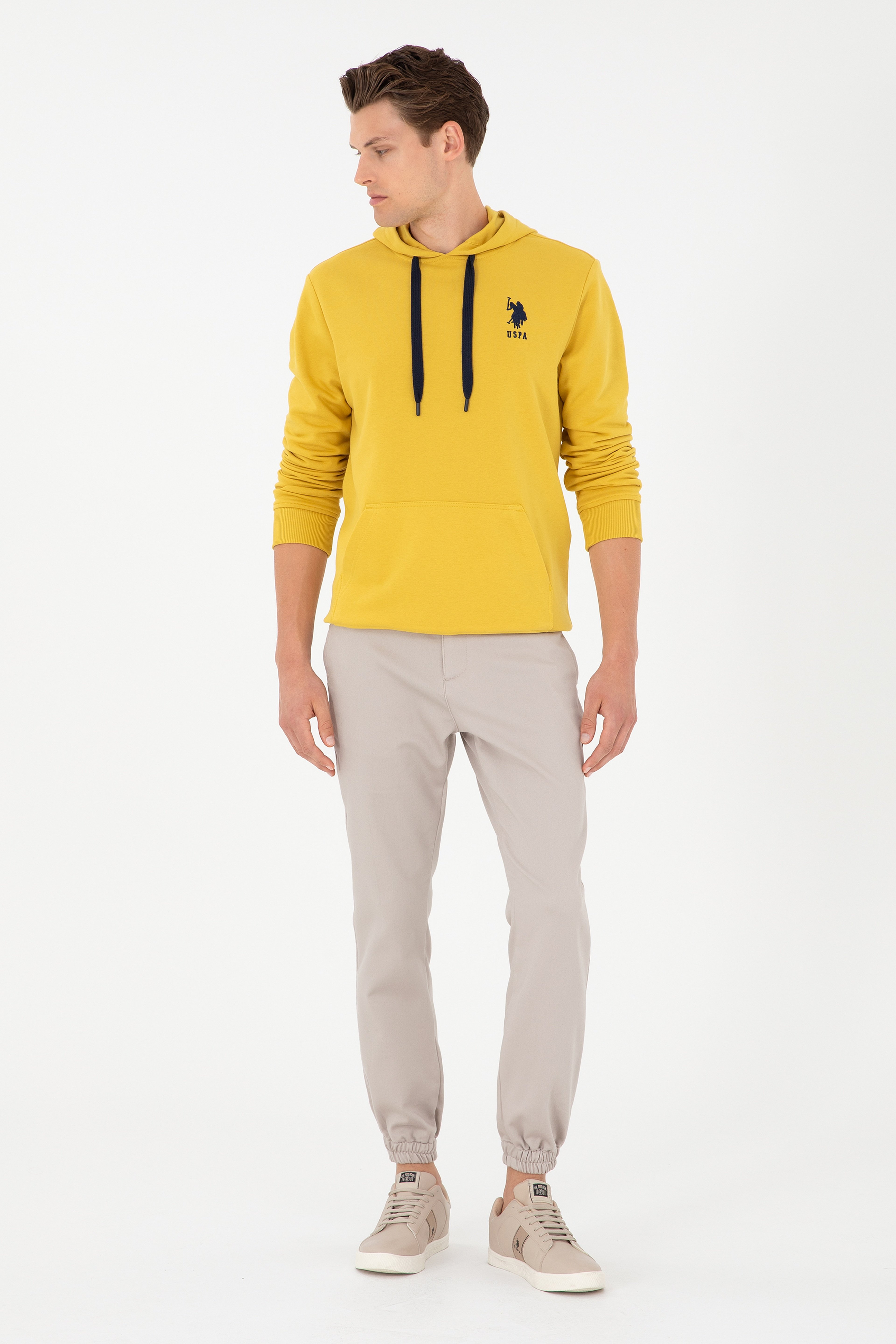 Erkek Jogger Fit Taş Kanvas Pantolon - Image 3