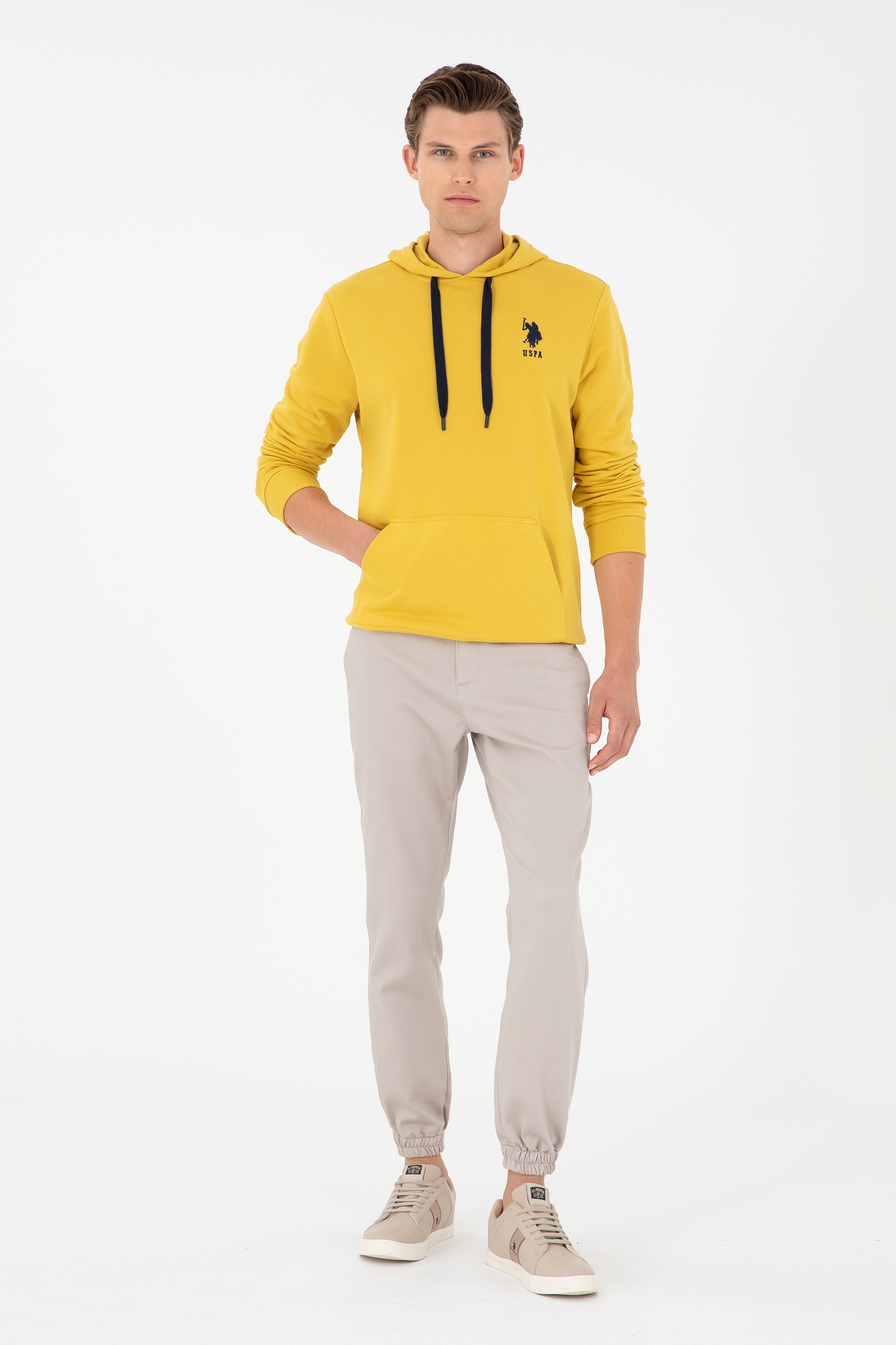 Erkek Jogger Fit Taş Kanvas Pantolon - Image 1