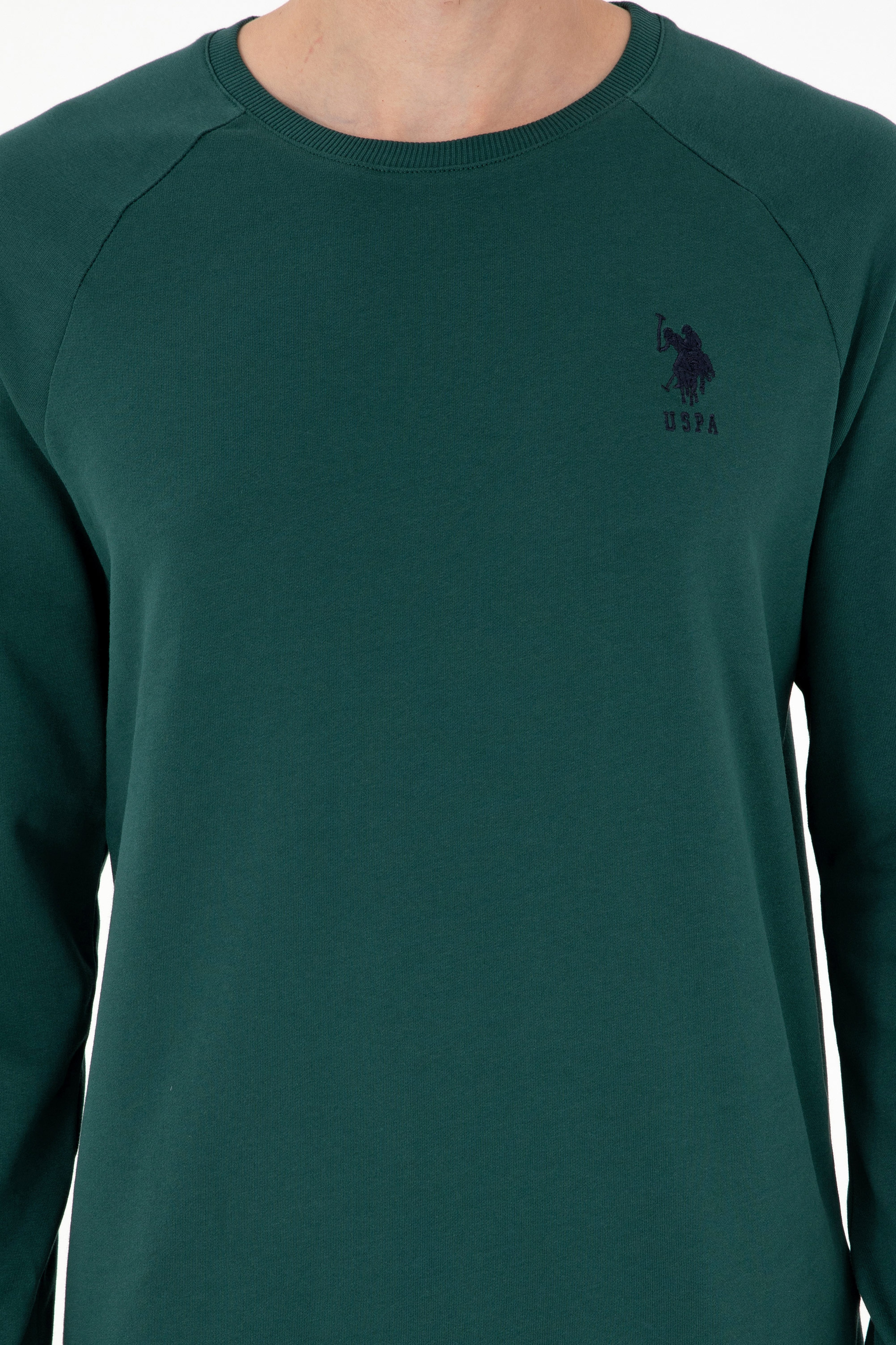 Erkek Koyu Yeşil Basic Sweatshirt - Image 6