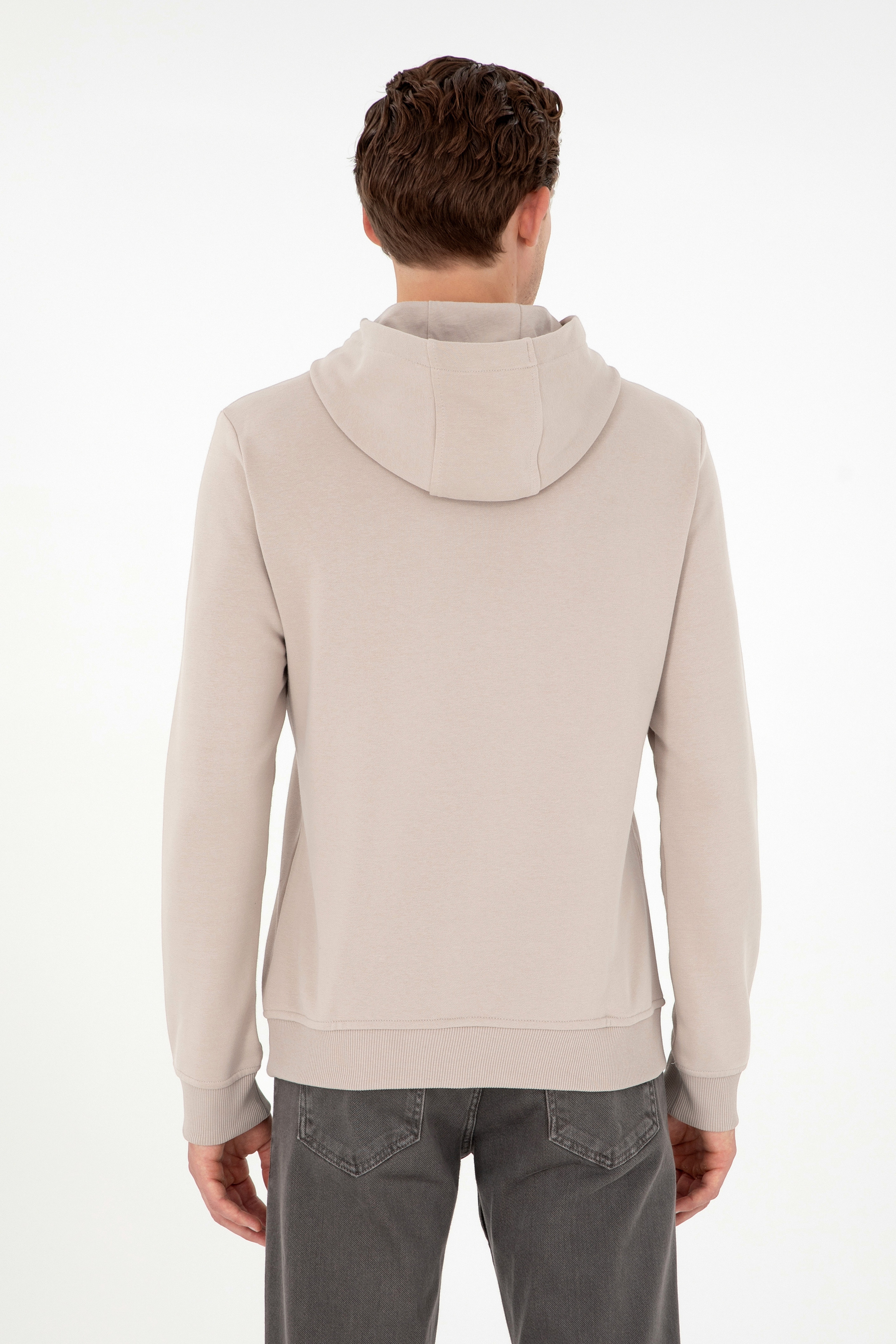 Erkek Taş Basic Sweatshirt - Image 5