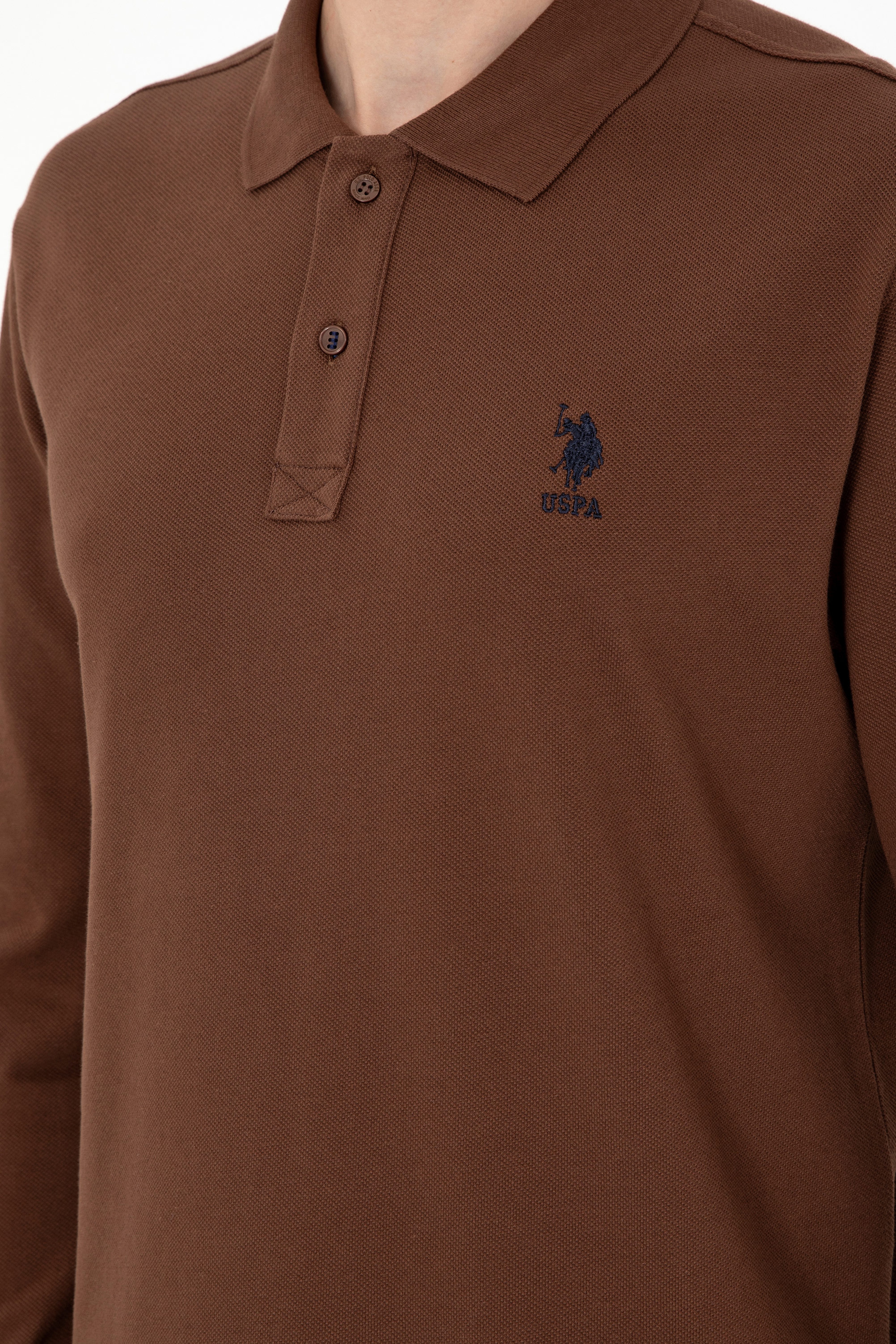 Erkek Kahverengi Basic Sweatshirt
