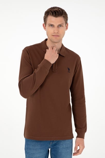Erkek Kahverengi Basic Sweatshirt