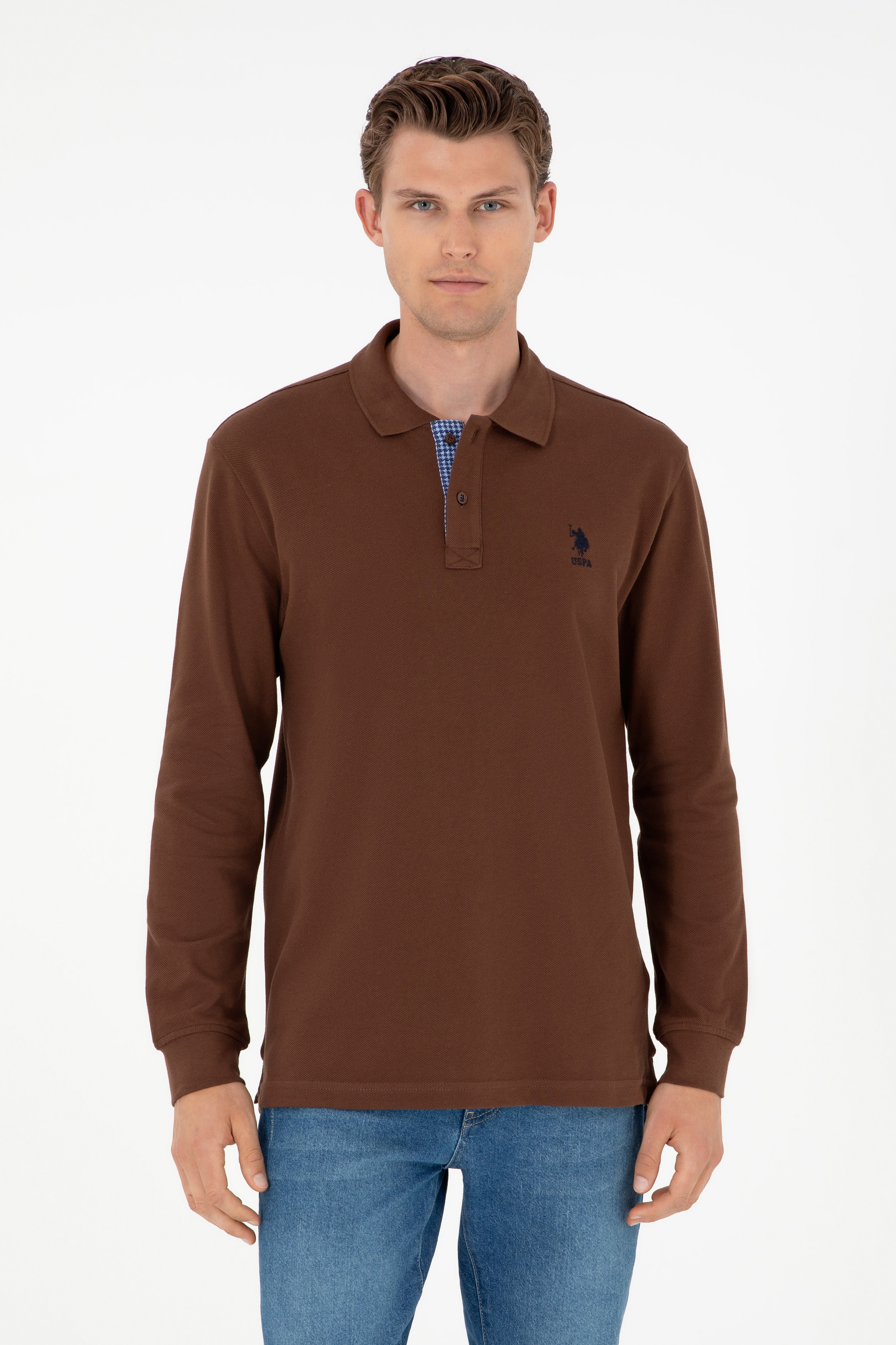 Erkek Kahverengi Basic Sweatshirt - Image 1