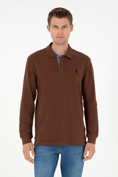 Erkek Kahverengi Basic Sweatshirt