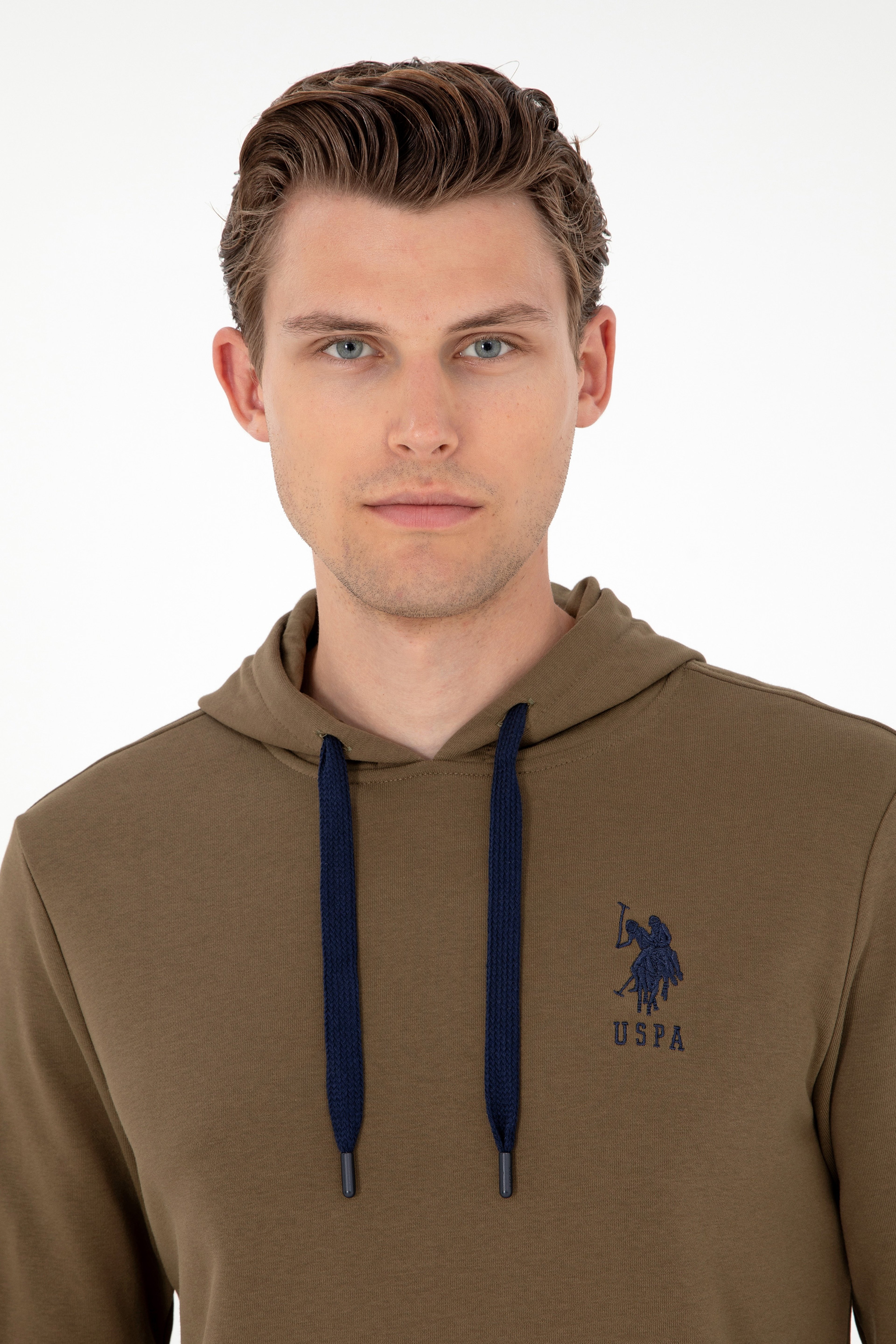 Erkek Haki Basic Sweatshirt - Image 2