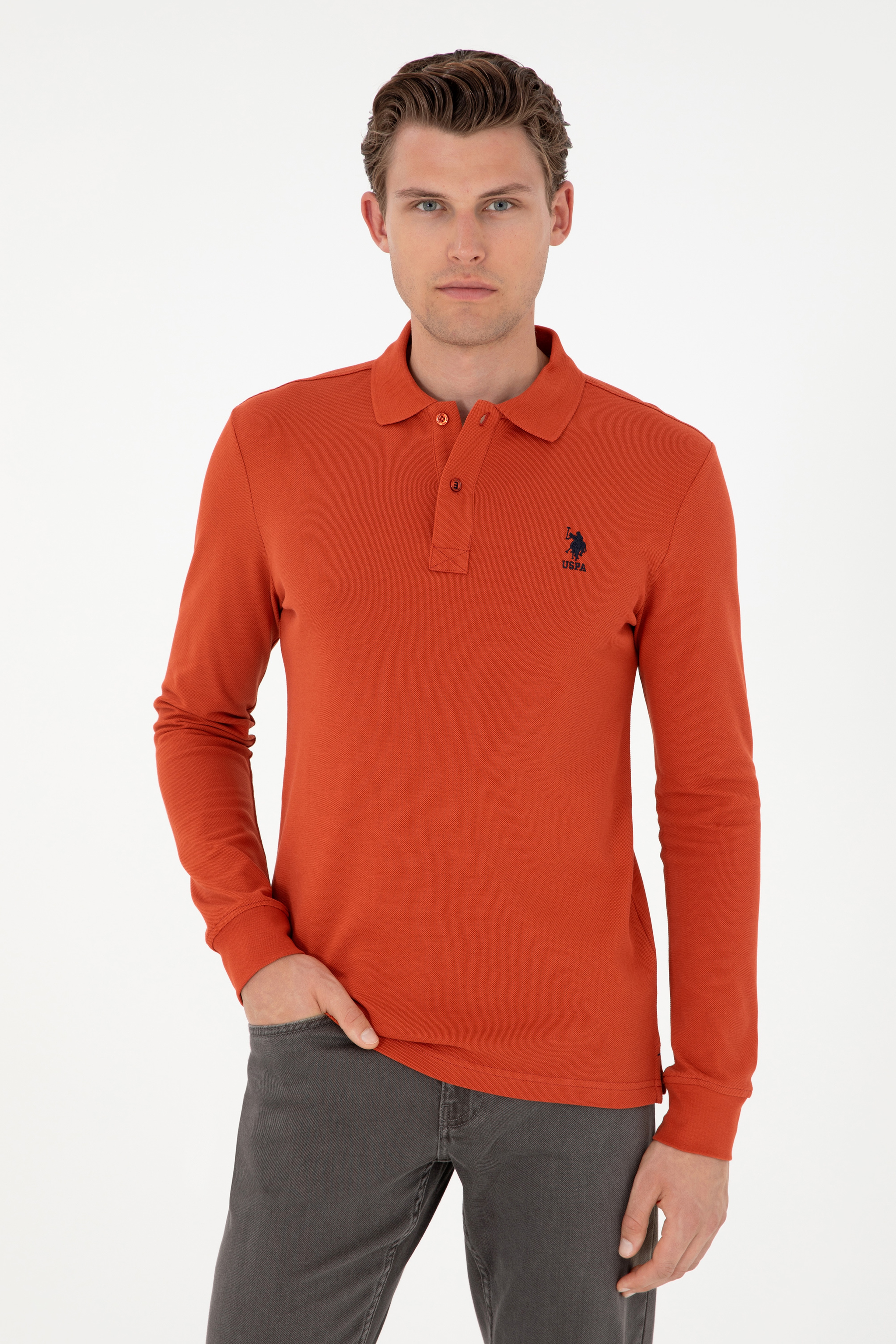 Erkek Kiremit Basic Sweatshirt