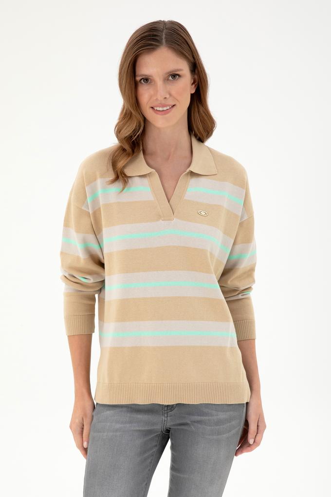 Kadın Kum Polo Yaka Kazak